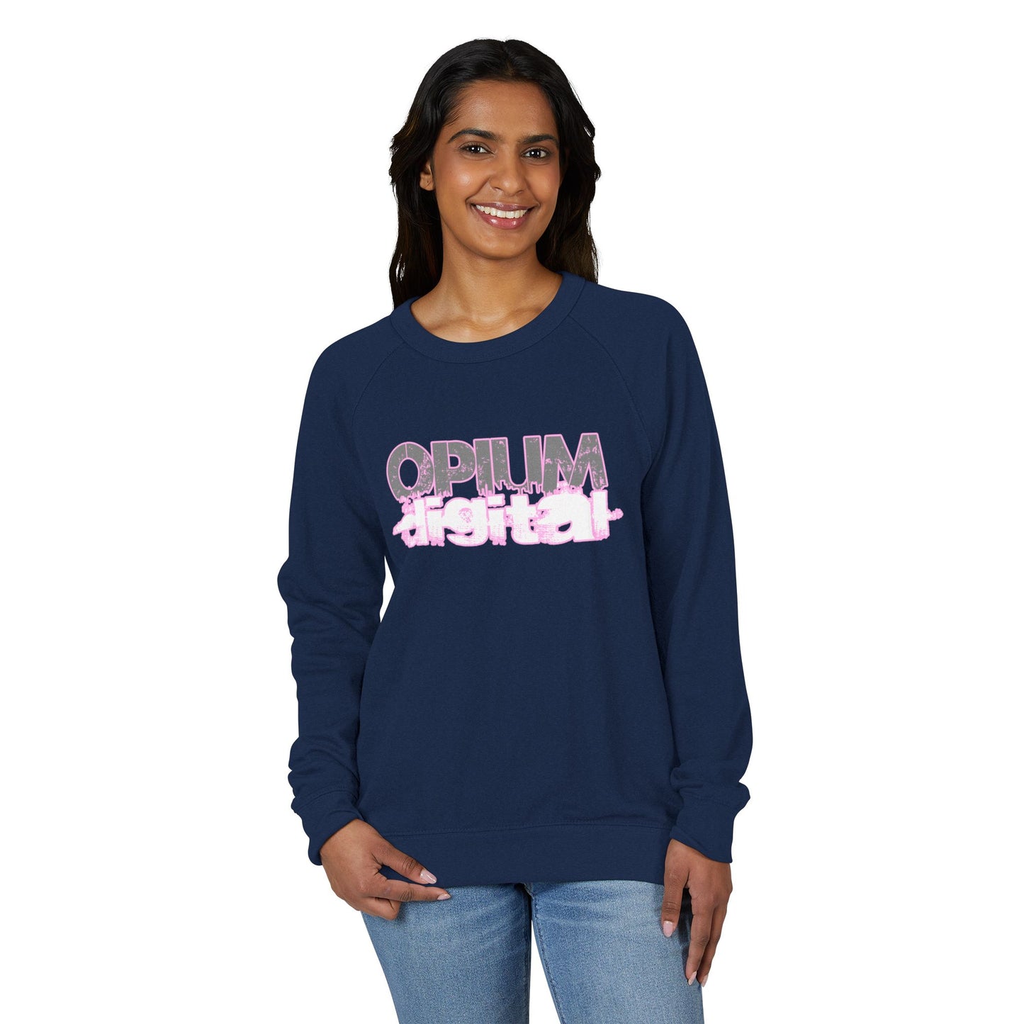 Opium Digital (Pink) Unisex Crewneck Sweatshirt, Casual Stylish Top, Streetwear Apparel, Gift for Friends, Perfect for Fall