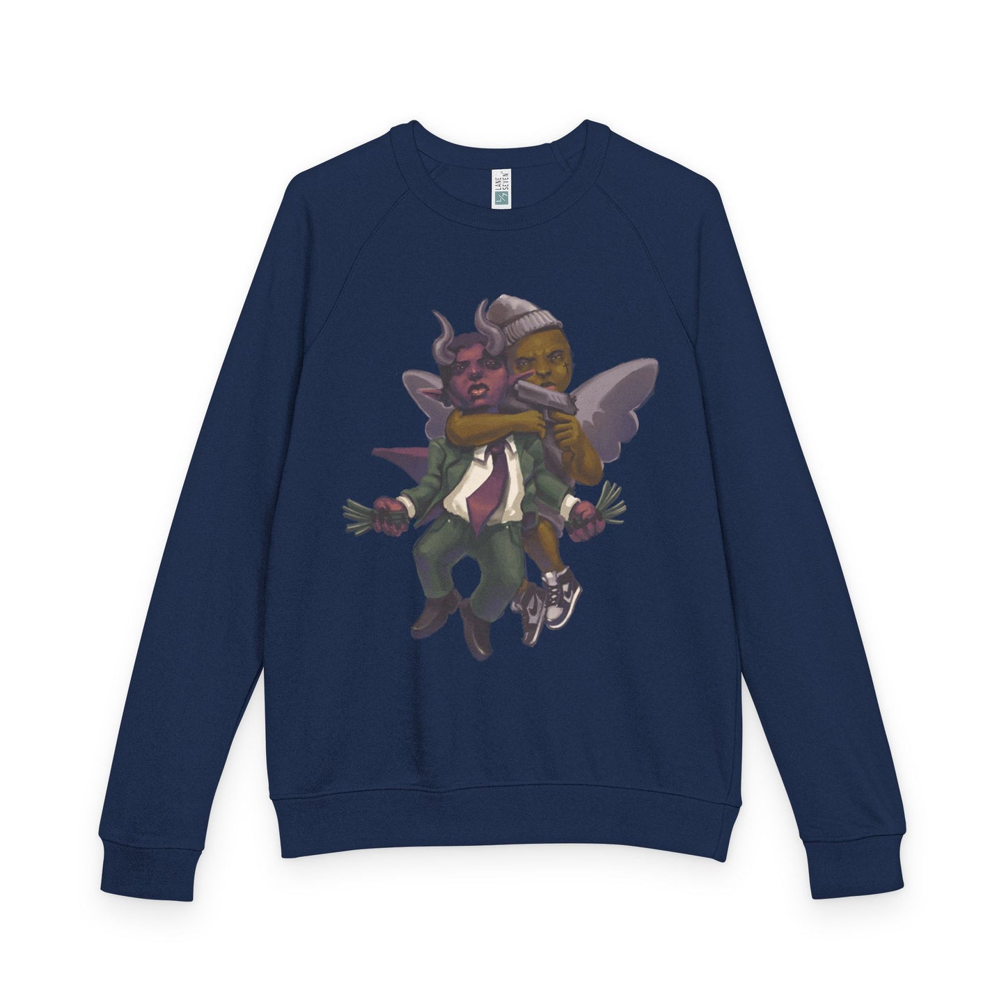 Eyes on GOD Crewneck Sweatshirt, Unisex Raglan Sweater, Trendy Streetwear, Geeky Gift, Stylish Layering Piece