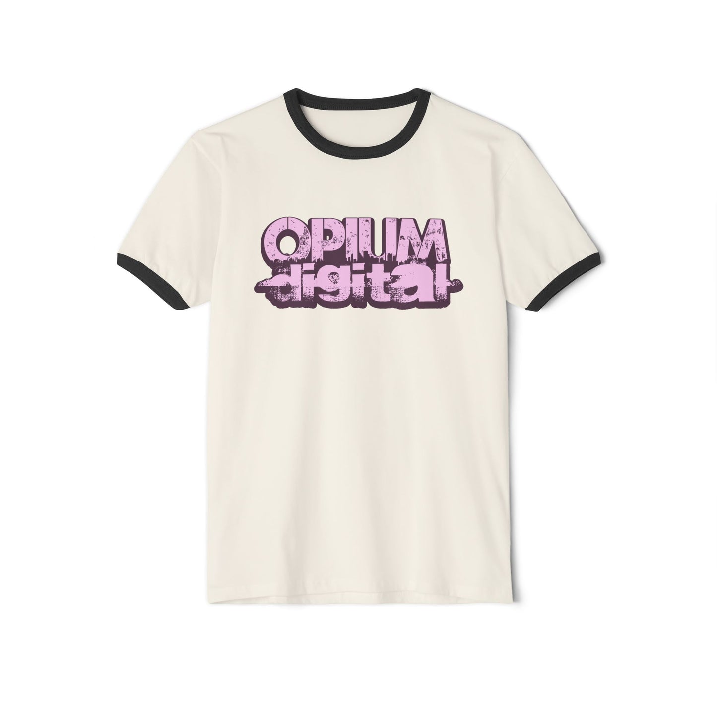 Opium Digital (Pink)Trendy Graphic Tee, Unisex Ringer T-Shirt, Casual Wear, Vintage Style, Festival Outfit, Gift Idea