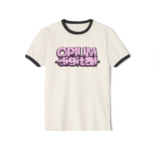 Opium Digital (Pink)Trendy Graphic Tee, Unisex Ringer T-Shirt, Casual Wear, Vintage Style, Festival Outfit, Gift Idea