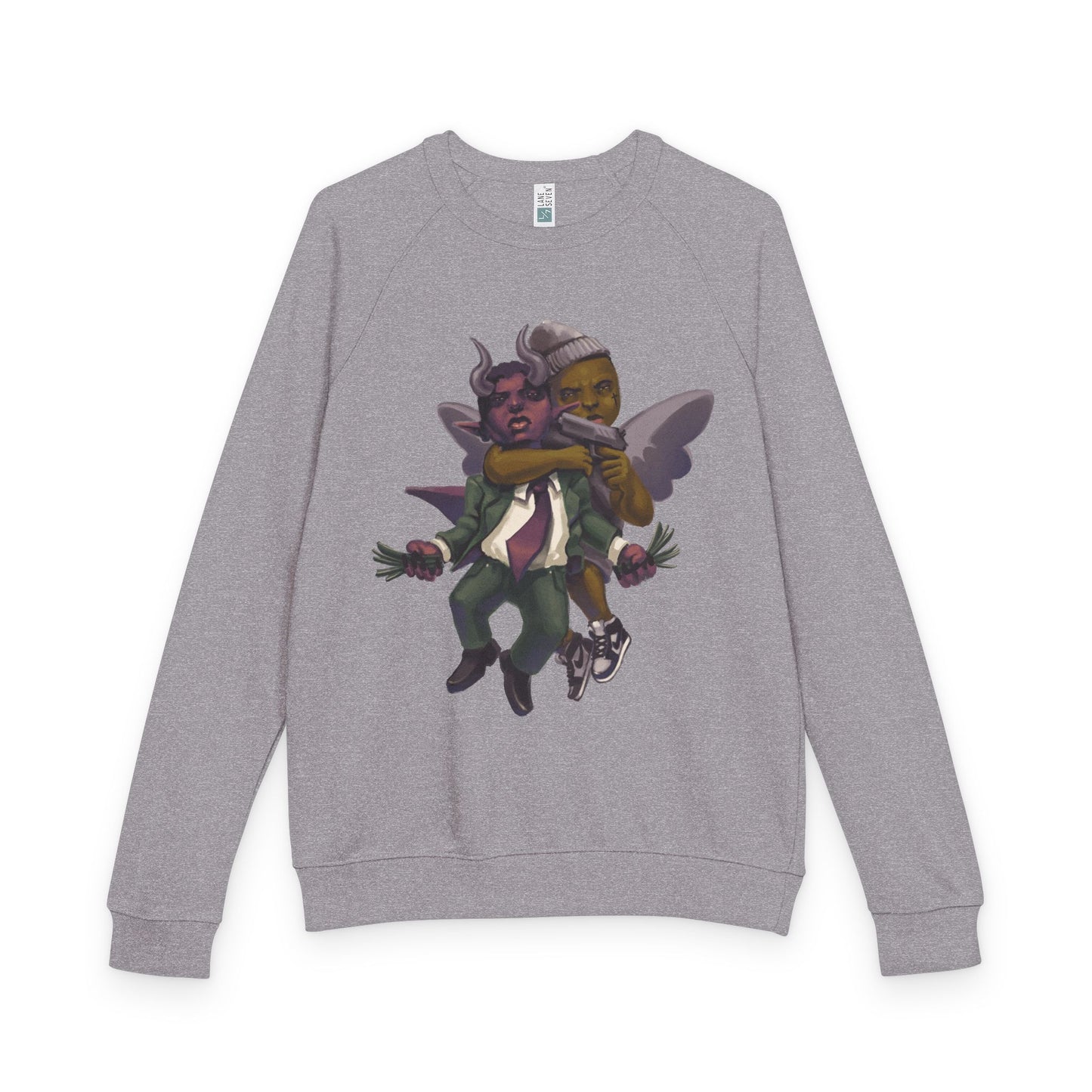 Eyes on GOD Crewneck Sweatshirt, Unisex Raglan Sweater, Trendy Streetwear, Geeky Gift, Stylish Layering Piece