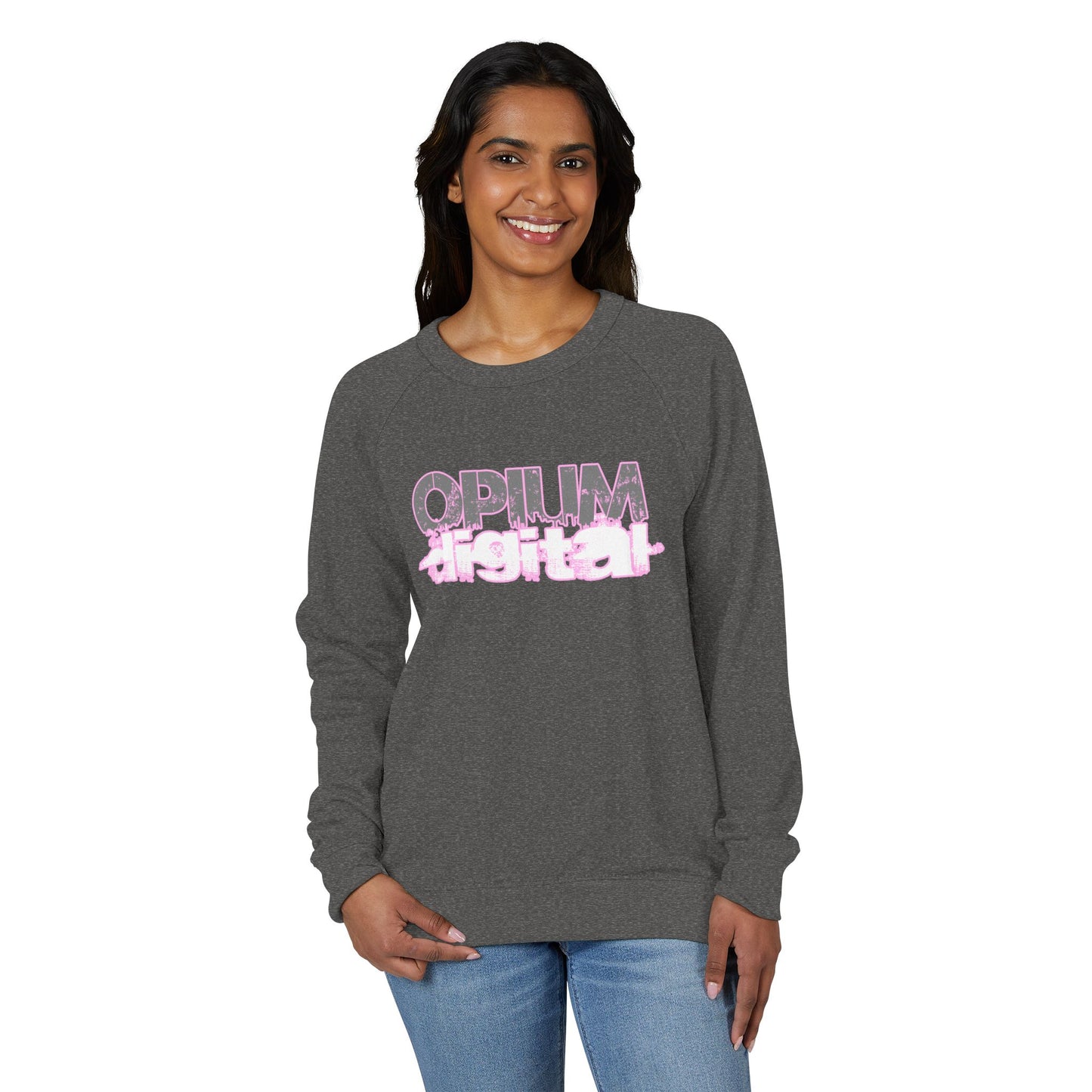 Opium Digital (Pink) Unisex Crewneck Sweatshirt, Casual Stylish Top, Streetwear Apparel, Gift for Friends, Perfect for Fall