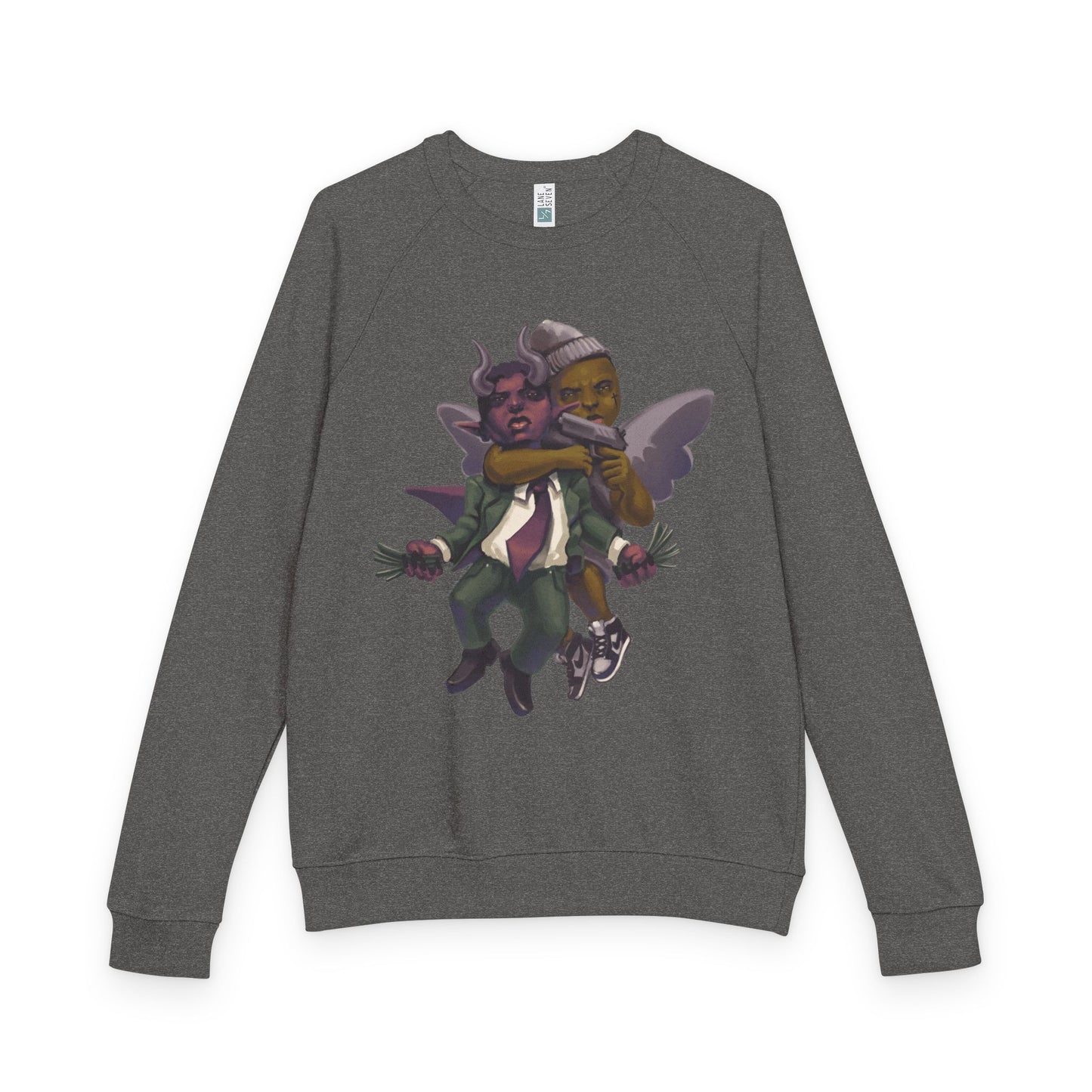 Eyes on GOD Crewneck Sweatshirt, Unisex Raglan Sweater, Trendy Streetwear, Geeky Gift, Stylish Layering Piece